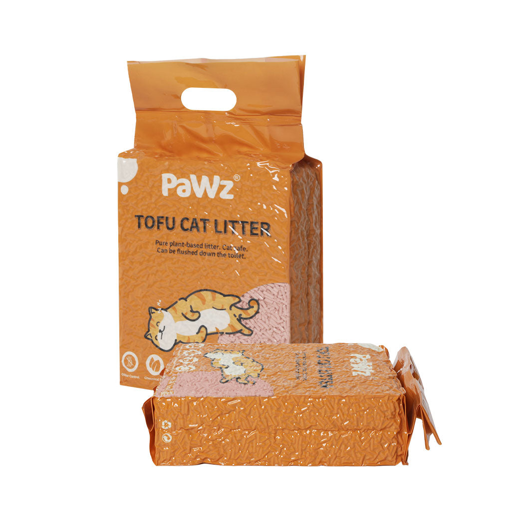 PaWz 2.5kg Tofu Cat Litter Clumping Peach x12-1954802394525208577