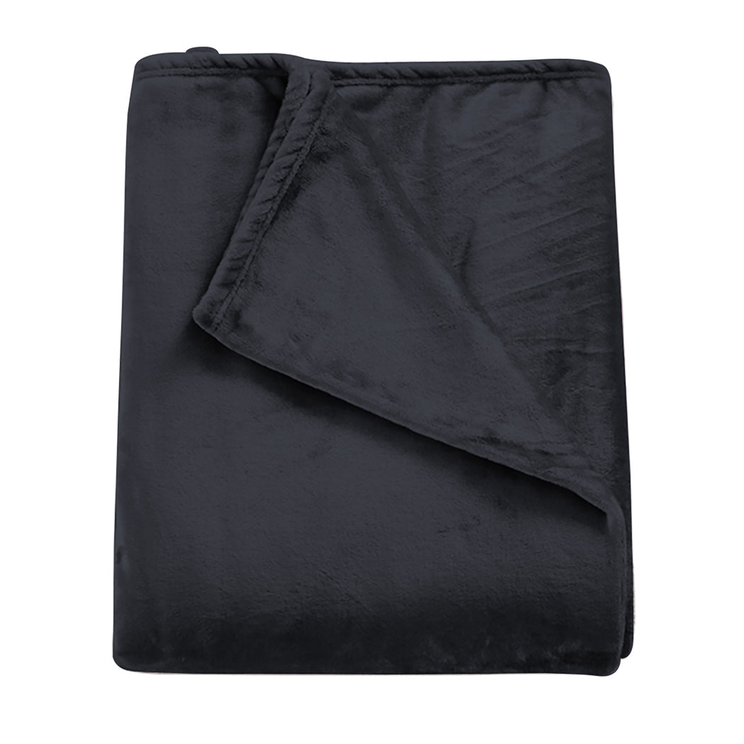 DreamZ 320GSM 220x160cm Ultra Soft Mink Dark Grey Single-1954802938522243073