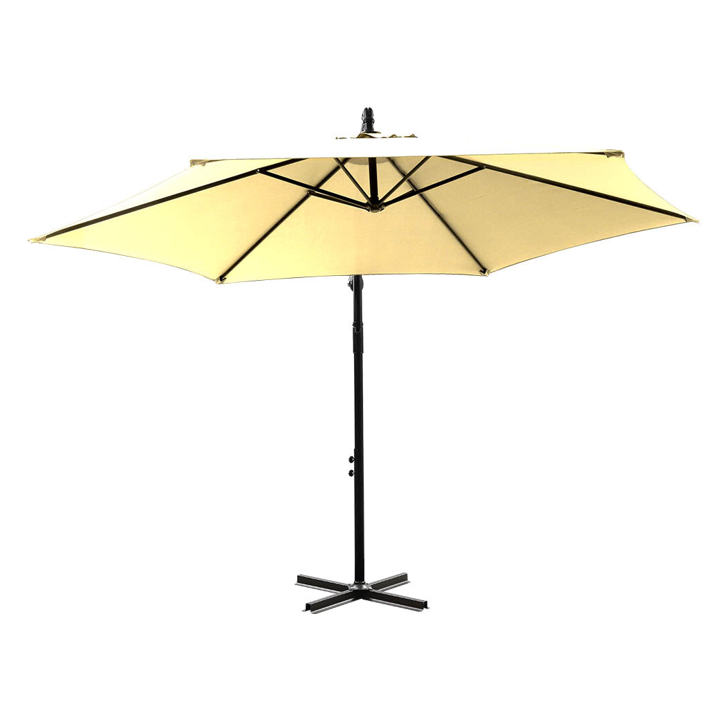 Mountview 3M Outdoor Umbrella Cantilever Beige Without Base-1954802870608072705