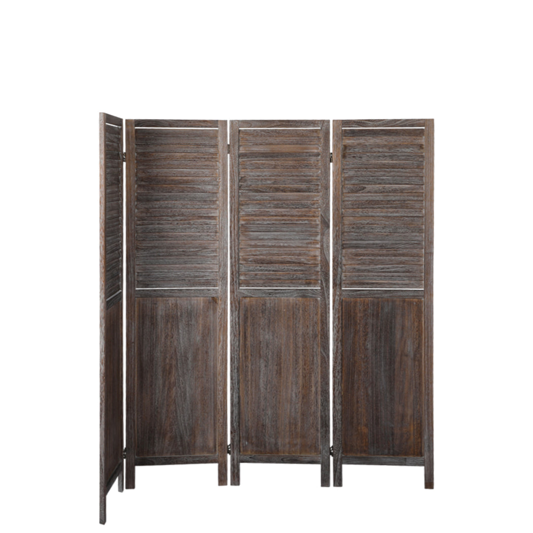 Levede 4 Panel Room Divider Folding Brown-1910112321494192129