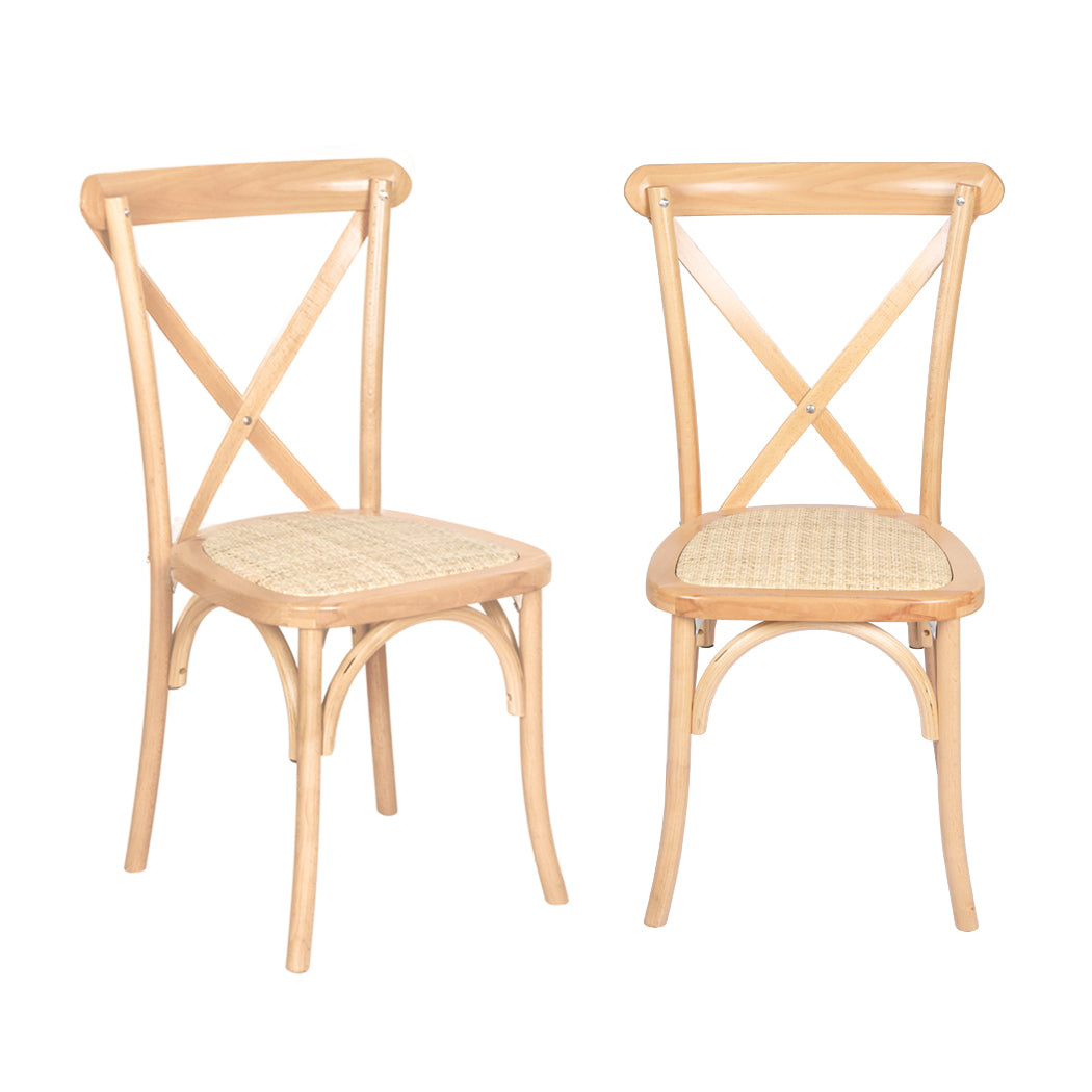 Levede 2X Dining Chairs Cross Back Chair-1954802378498772993