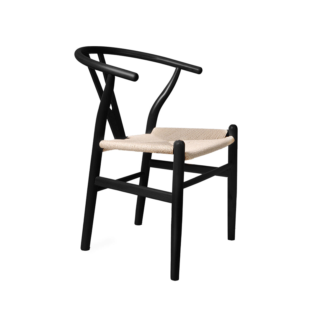 Levede 2x Dining Chairs Wooden Hans Black-1954802980578529281