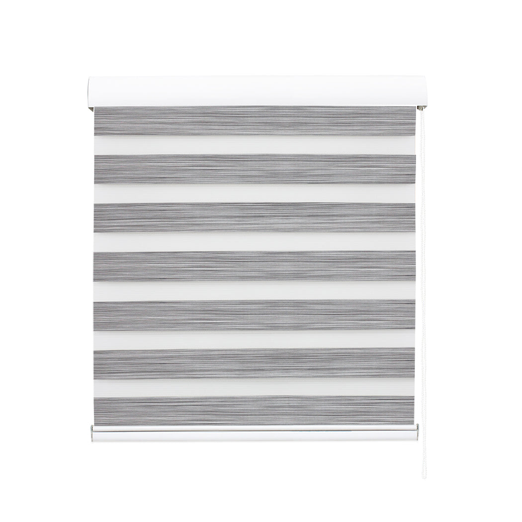 Marlow Blackout Zebra Roller Blind Curtains 180x210 Grey-1910113278051356673