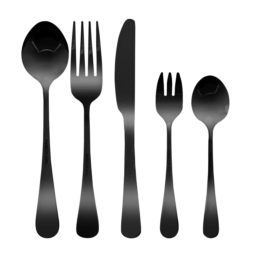 Stainless Steel Cutlery Set Travel Knife Black-1910113167187513345