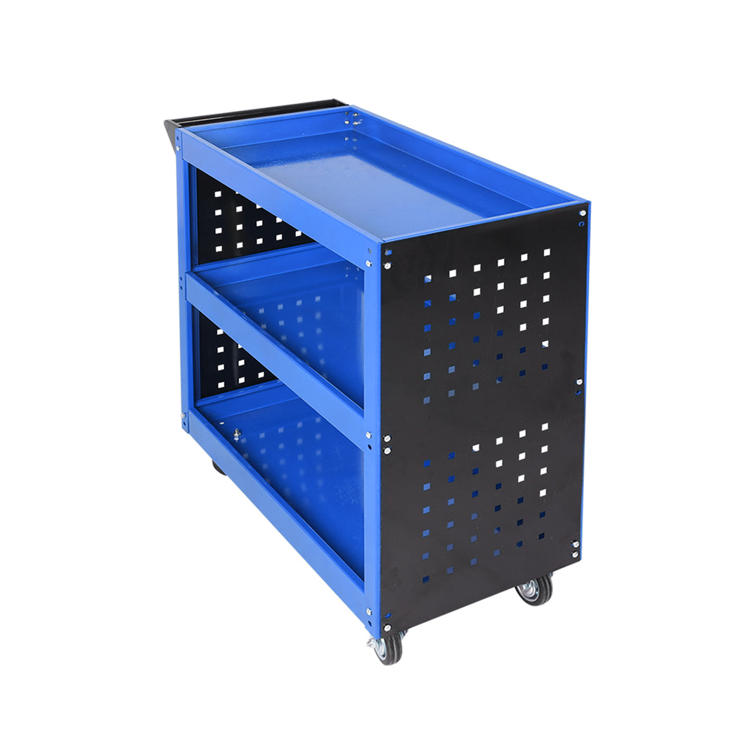 Traderight Tool Trolley Cart 3 Tier Blue-1919892898338443265