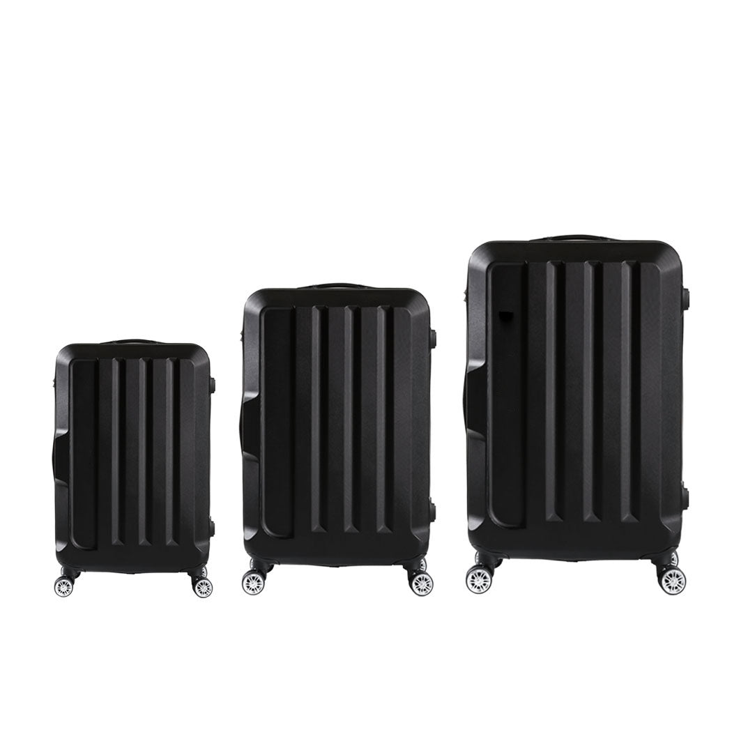 Slimbridge 20"24"28" 3PC Luggage Sets Black-1954802803767644161