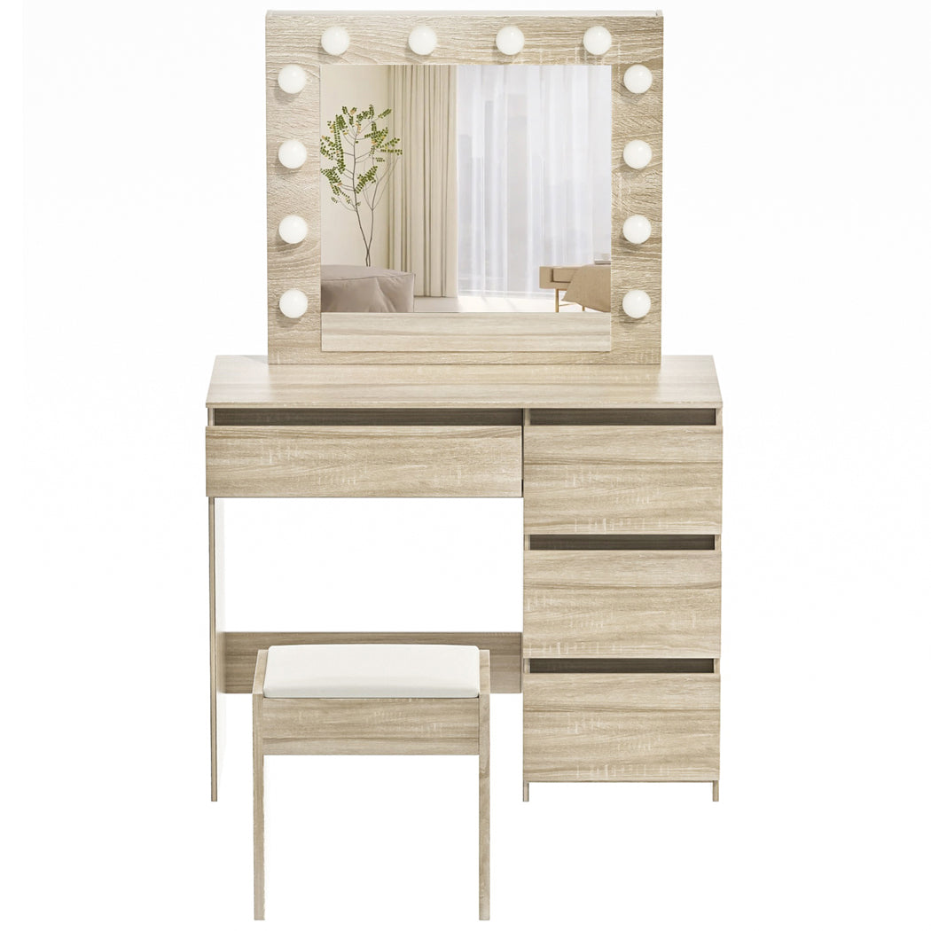 Levede Dressing Table Stool Set Makeup Mirror Led-1973193578565996545