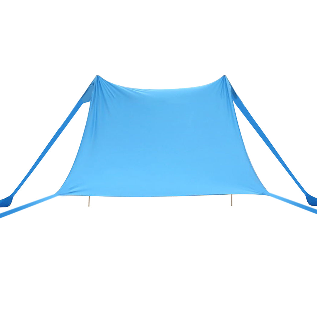 Beach Tent Camping Canopy 2-4 Person Family Sun Shade Shelter 210x210cm Blue-1954802654450421761