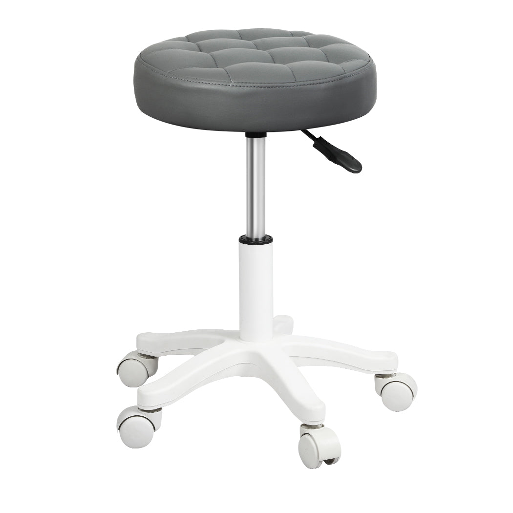Levede 2x Rolling Bar Stool Swivel Salon SPA Chair Grey-1973193552037023745
