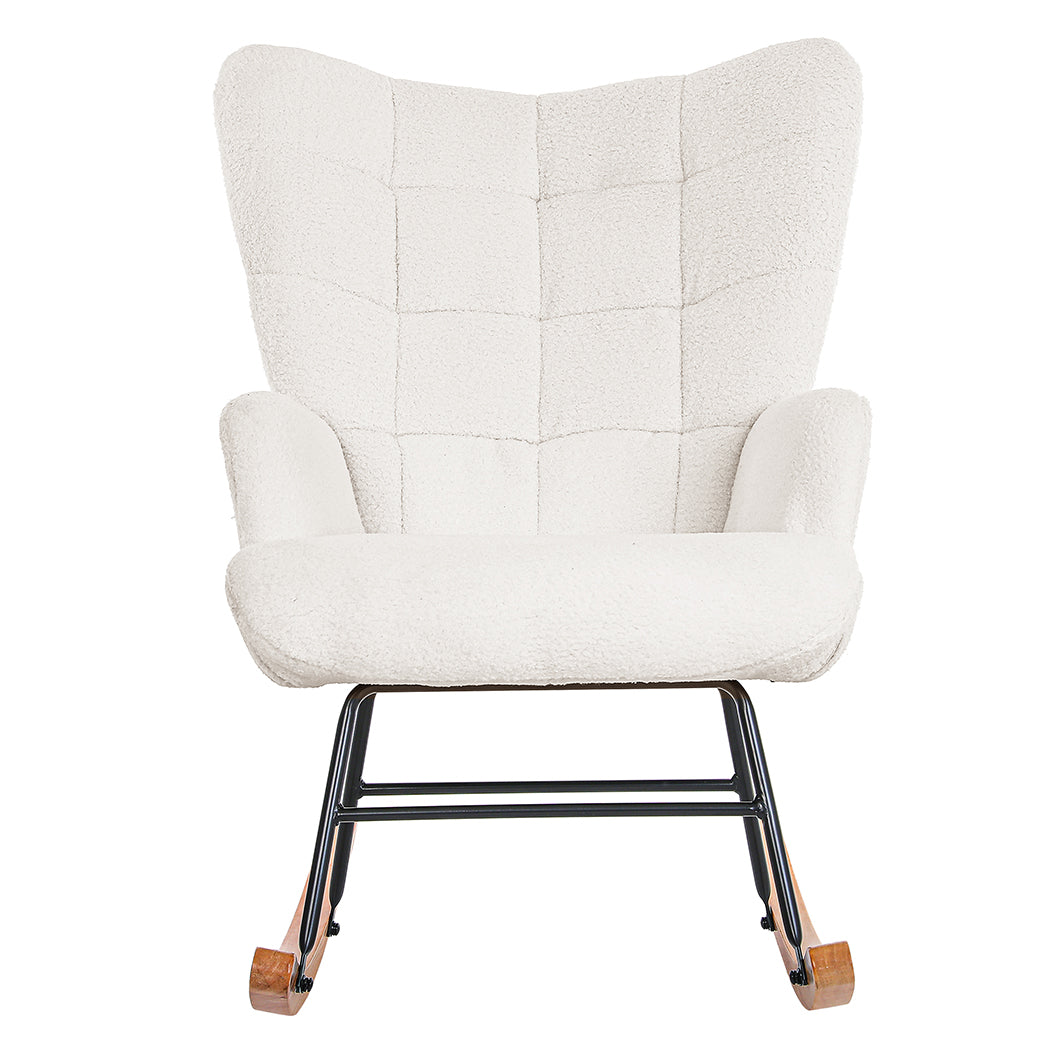 Levede Fleece Rocking Chair-1954802379476045825