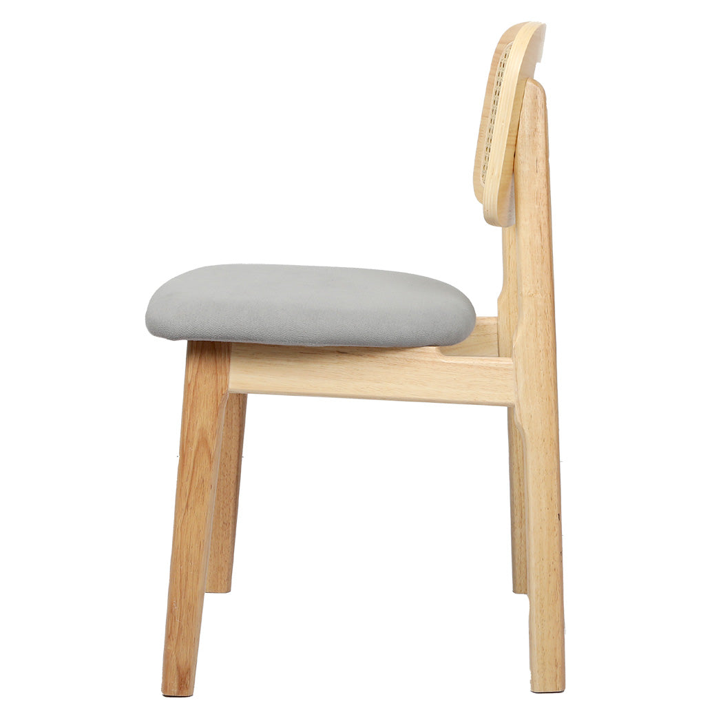 Levede 2x Dining Chair Wood Rattan Armless Natural-1954802459243319297