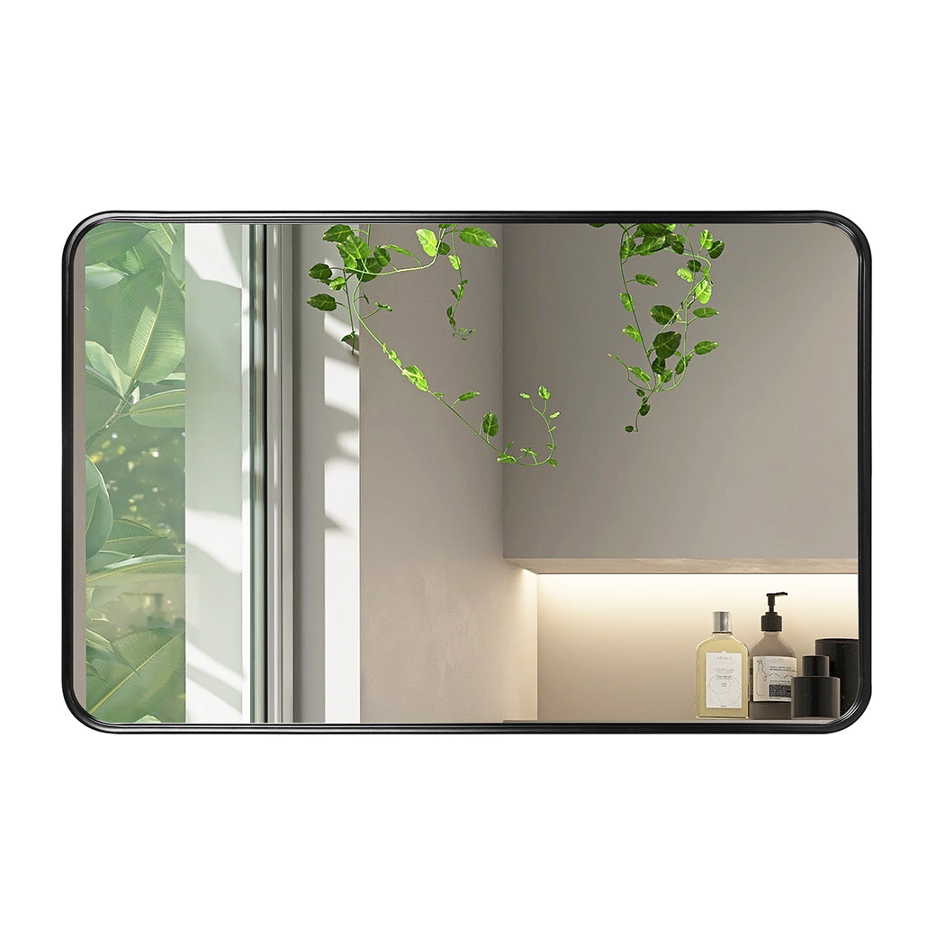 Yezi Wall Mirror Rectangle Bathroom Black-1954803007170416641