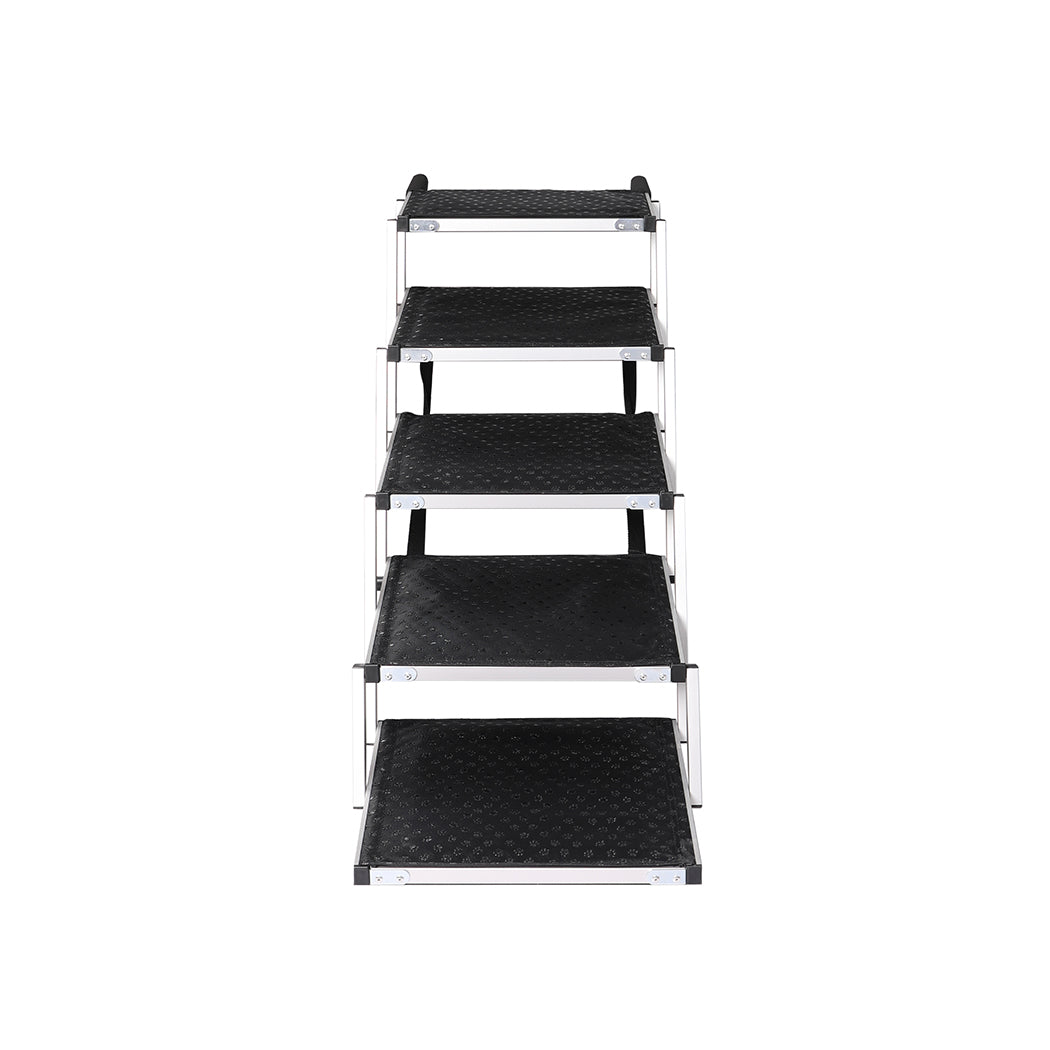 PaWz 5 Steps Dog Ramp Adjustable Height Black-1954802550364573697