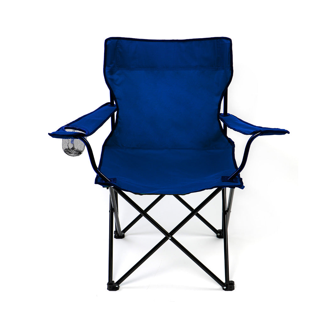 Levede Camping Chairs Folding Arm Foldable Blue-1954802875527991297