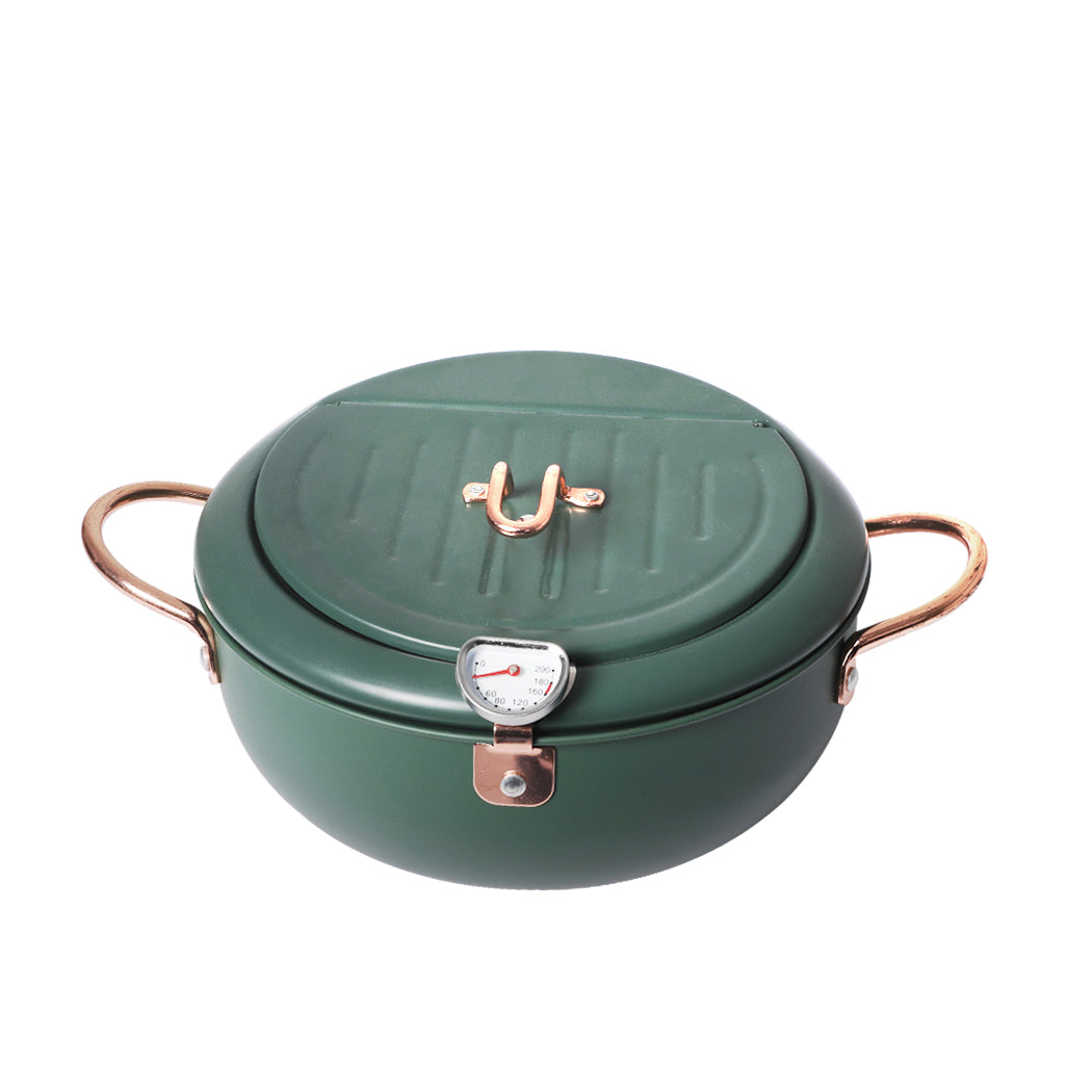 TOQUE Japanese Deep Frying Pot Thermometer Green 20CM-1954802792627572737