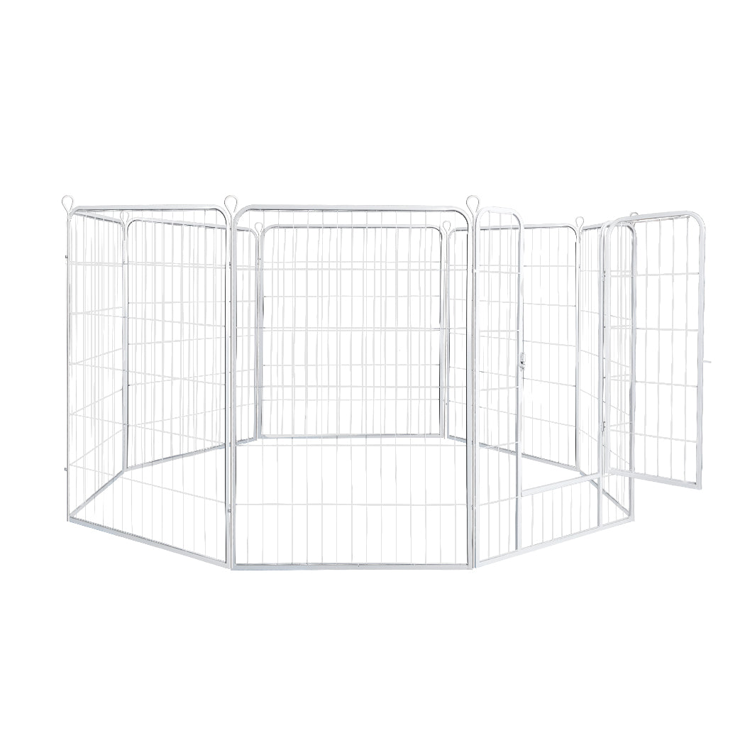PaWz 8 Panel 48&#39;&#39; Pet Dog Playpen Puppy White 4kg chicken-1973193828466823169