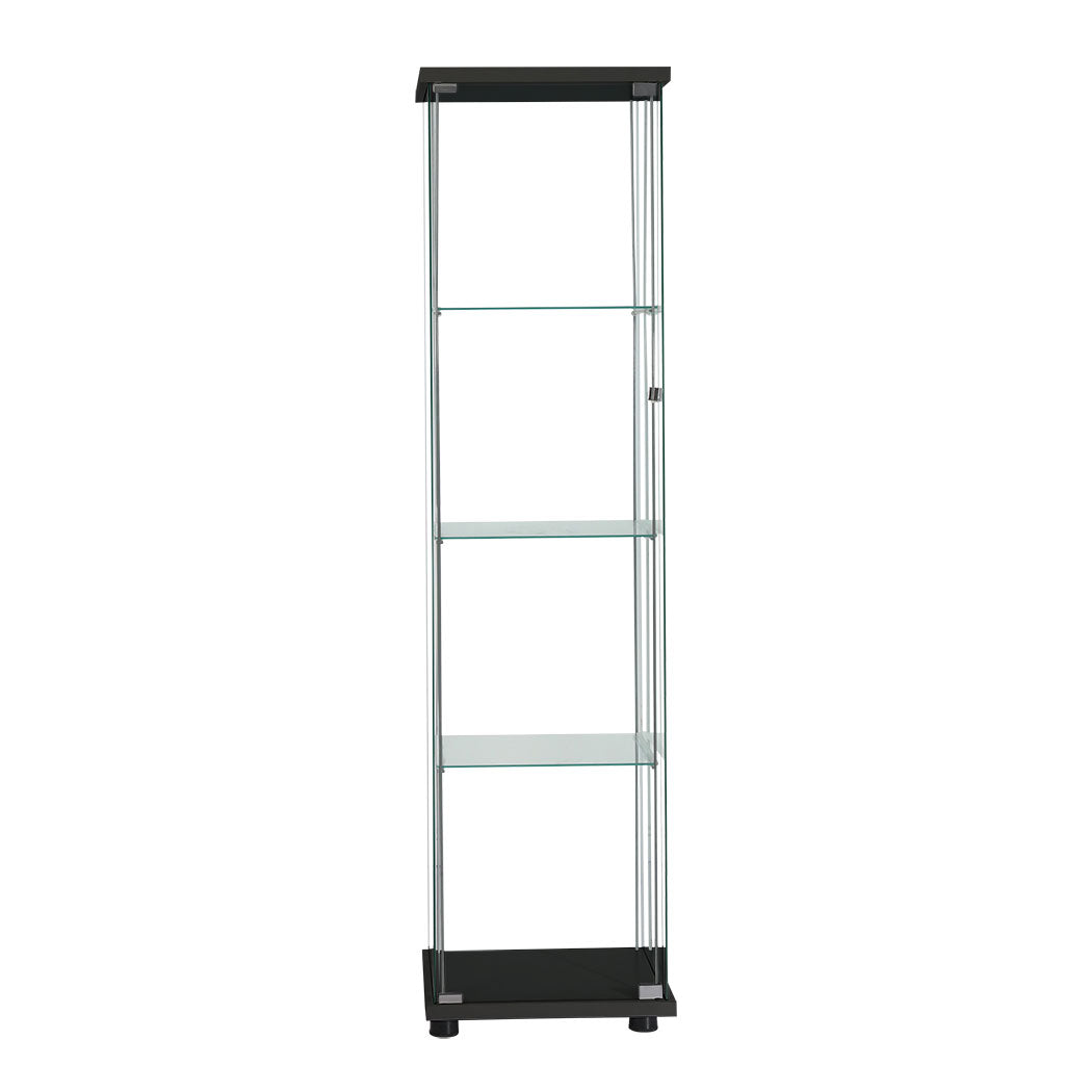 Stacked Display Storage Cabinet Glass Black-1954803004075020289