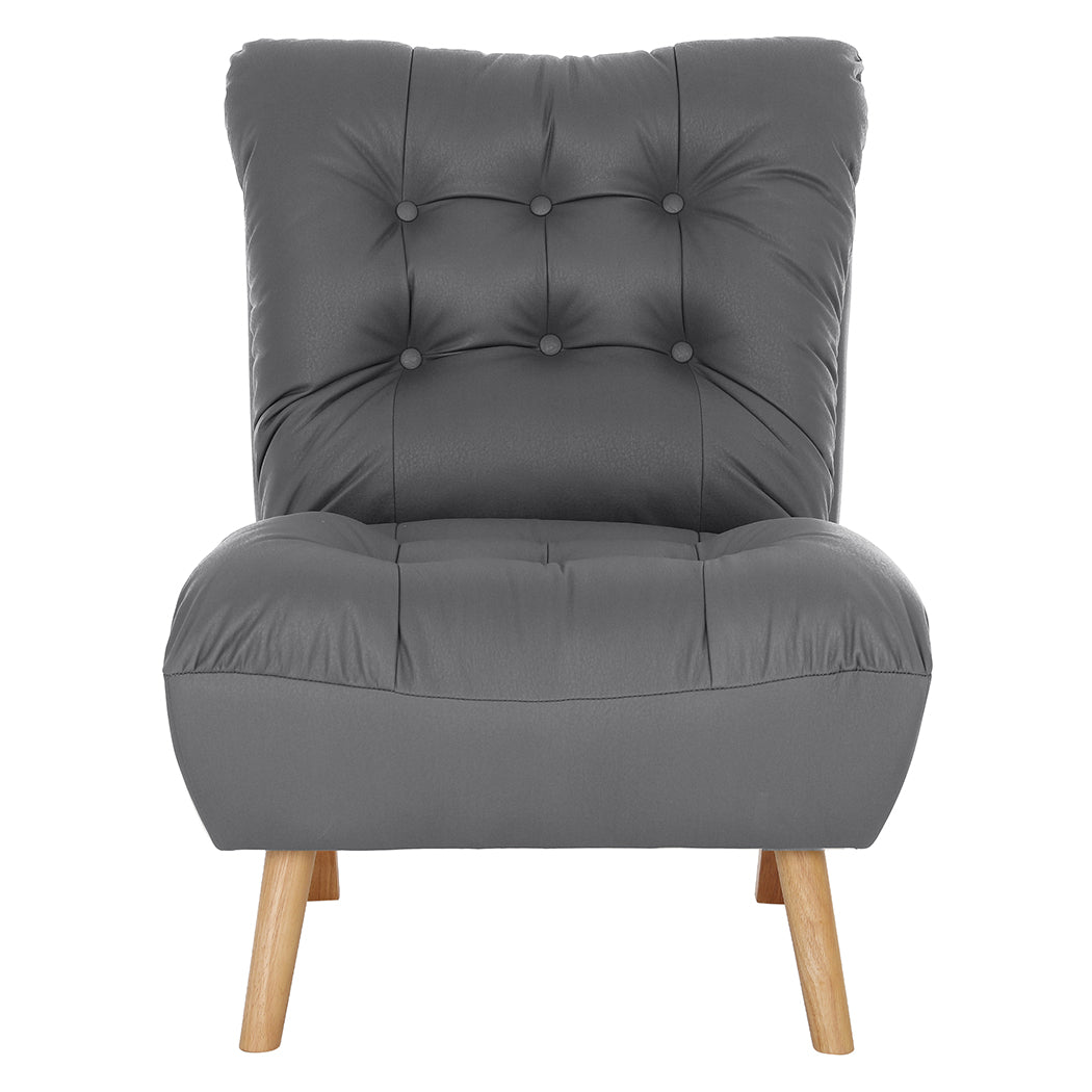Levede Accent Chair Sofa Recliner Adjustable Grey-1954802893047599105