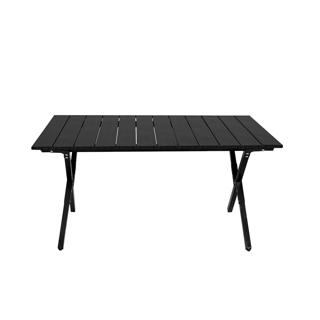 Levede Folding Camping Table Chair Set Black-1954802885980196865