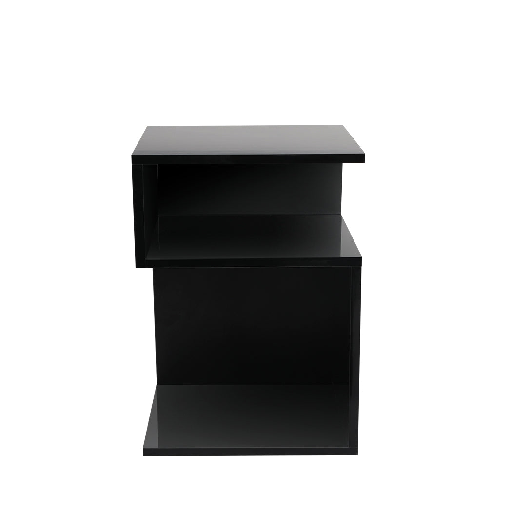 Levede 1xBedside Tables Drawers Side Black-1954802869278478337