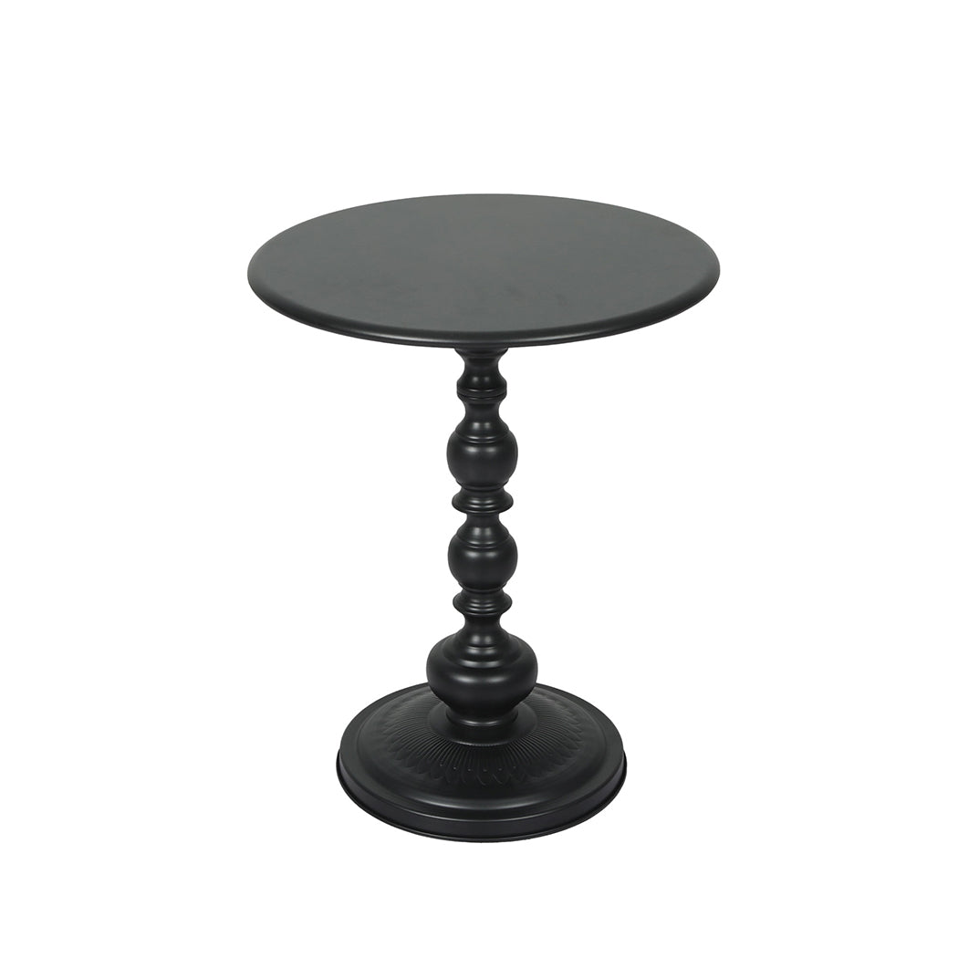 Levede Side Table Vintage End Round Black-1954802989973770241