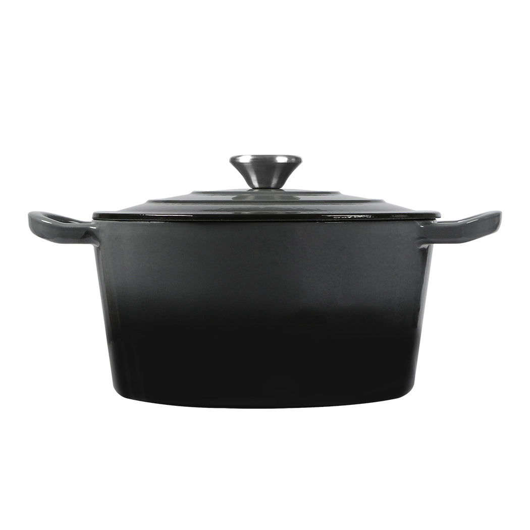 TOQUE 4L Enamel Dutch Oven Pot in Black Colour-1954802795576168449