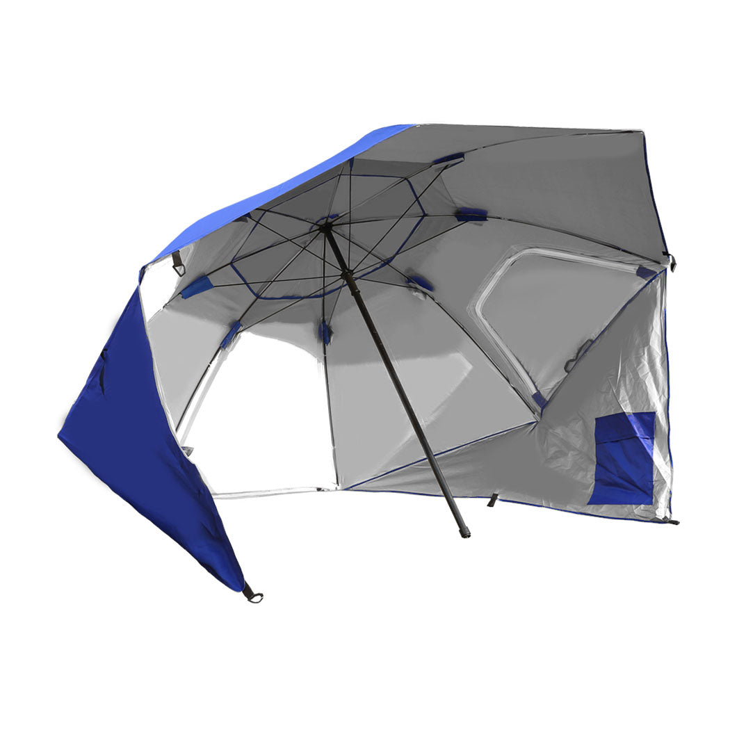 Mountview Beach Umbrella Outdoor Umbrellas Blue 2.13M-1954802645004849153
