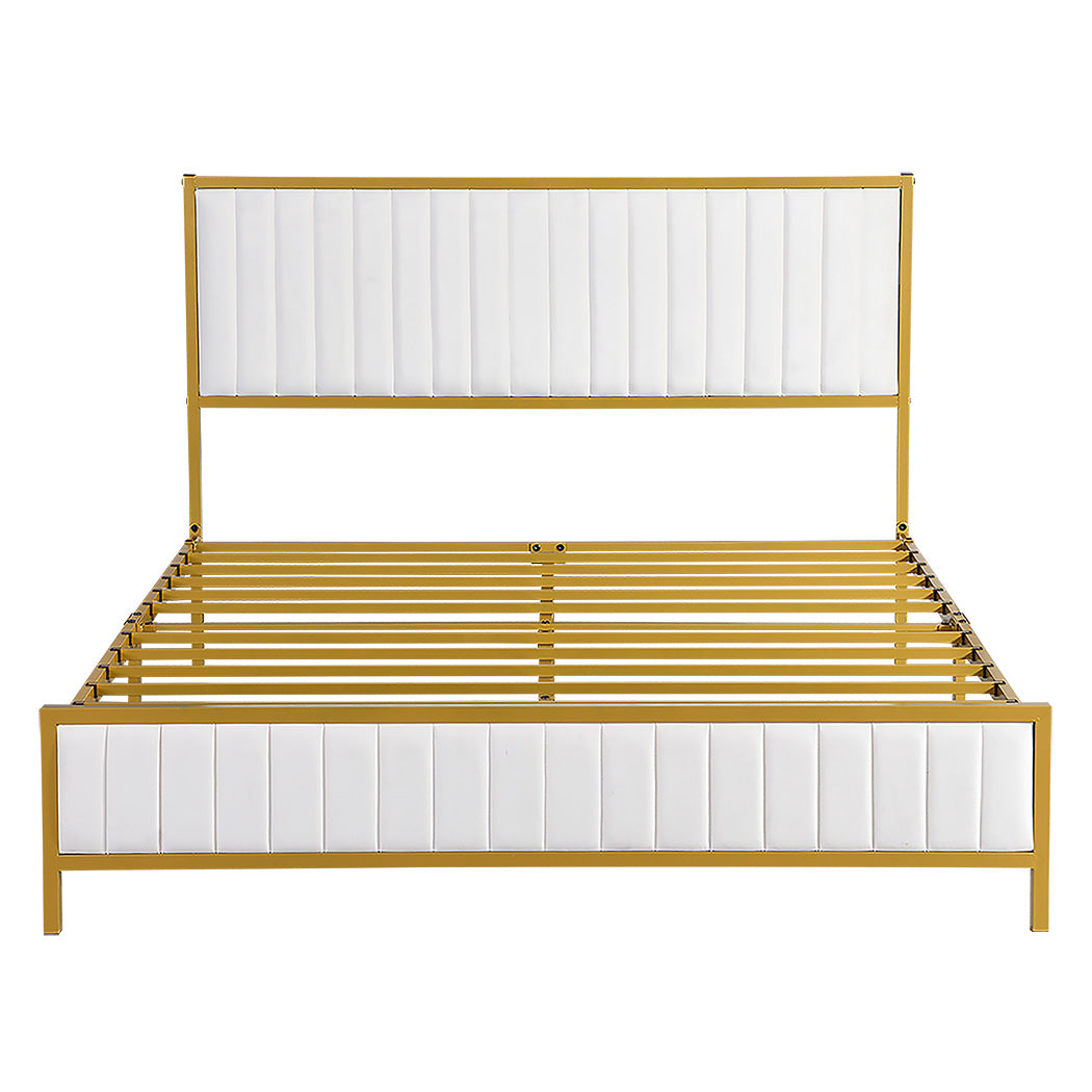 Levede Metal Bed Frame Under Bed Storage Queen Beige-1954802450573692929