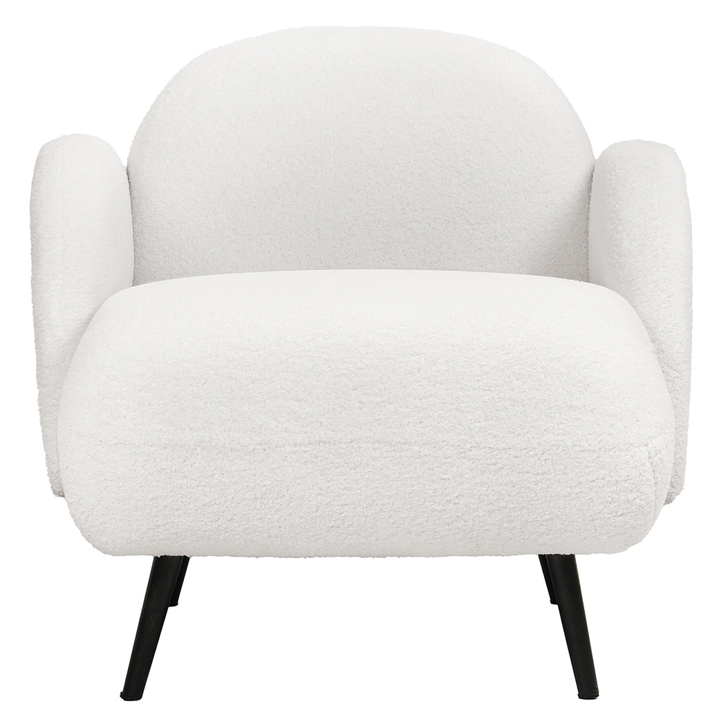 Levede Sofa Chair Fleece Upholstered Single White-1954802386753163265