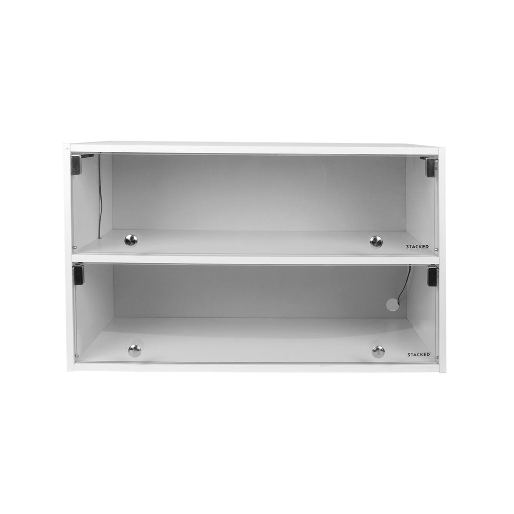 Stacked Shoes Storage Cabinet LED Sneaker White-1910112532069224449