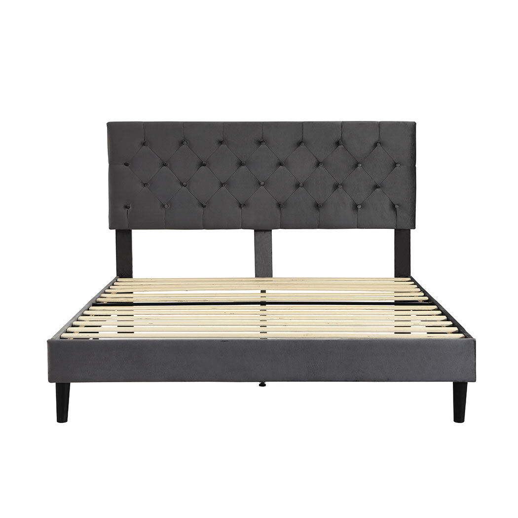 Levede Bed Frame Double Size Mattress Grey-1954802930125246465