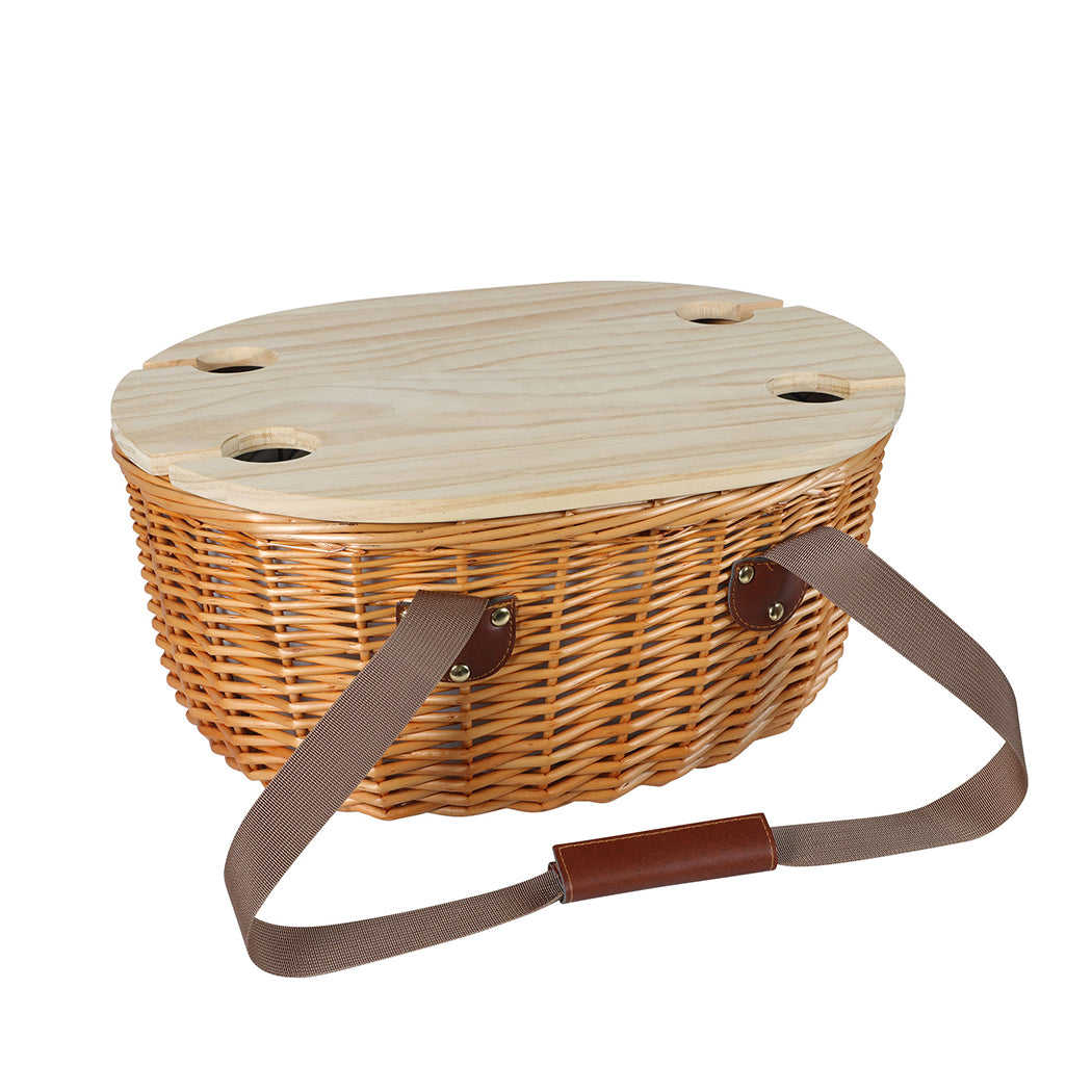Picnic Basket Set Willow Baskets Outdoor-1954802902241513473