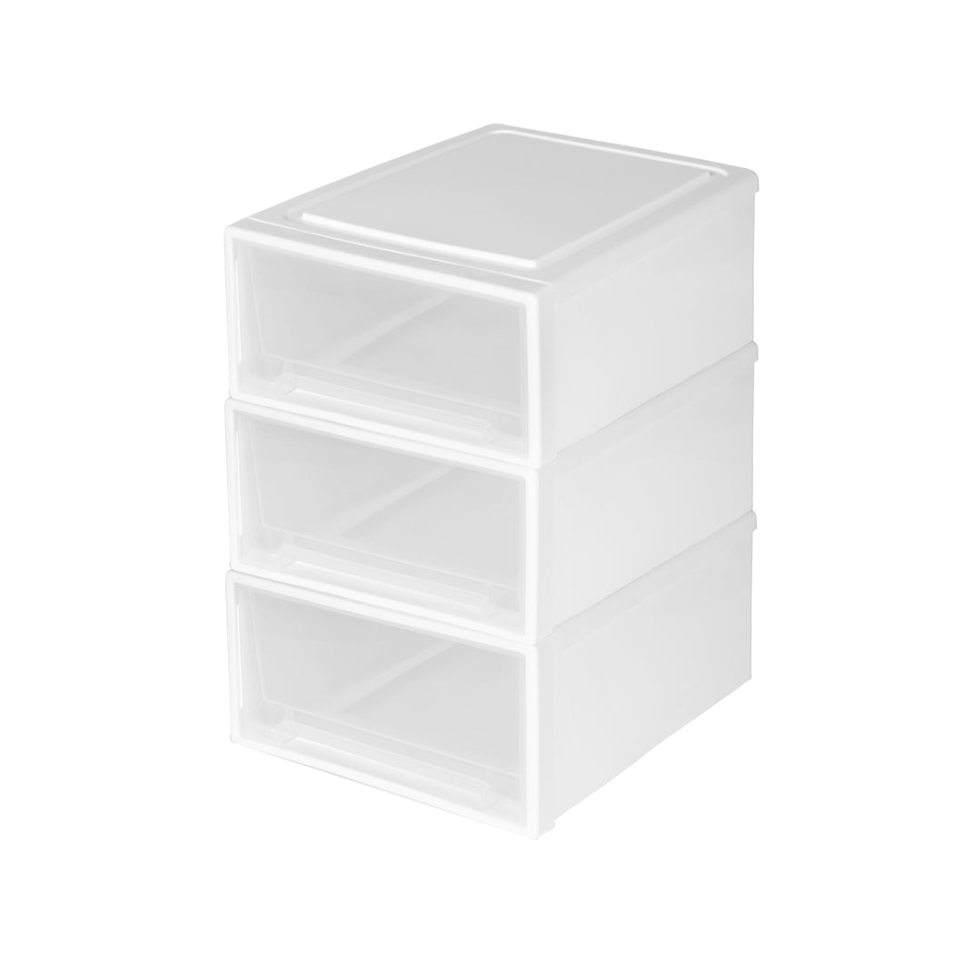Plastic Storage Drawers Stackable Containers S 3PK Small-1910112534371897345
