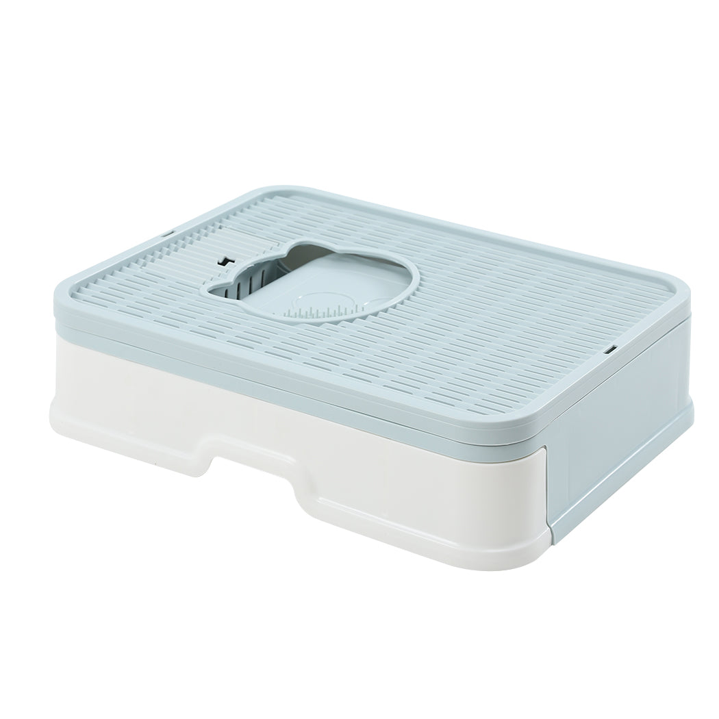 PaWz Foldable Cat Litter Box Tray Enclosed Blue-1954802552847601665