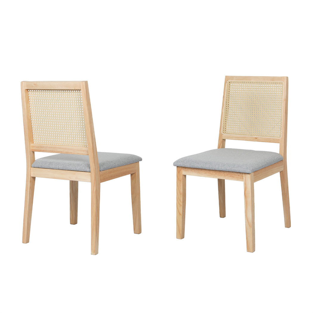 Levede 2x Rattan Dining Chair Solid Wood Lounge-1954802458693865473