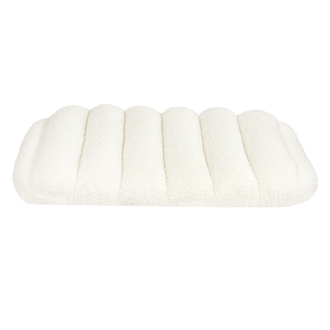 Pawz M Size Orthopedic Dog Bed with Sherpa Plush Removable Cover in White-1954802482236493825