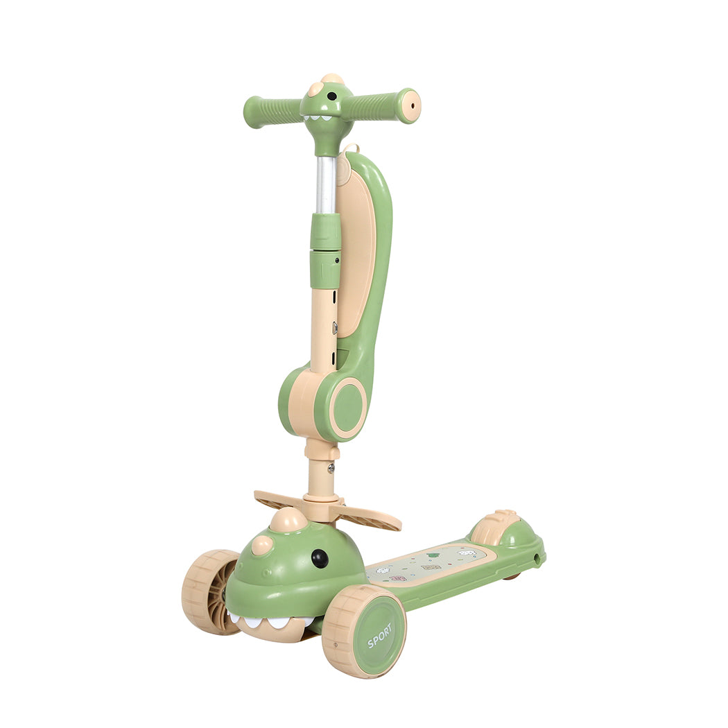 BoPeep Foldable Kids Scooter Flip-able Seat Green-1954802361826414593