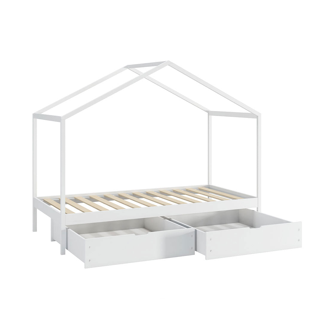 Levede Bed Frame Wooden Single Timber White-1919892912007680001