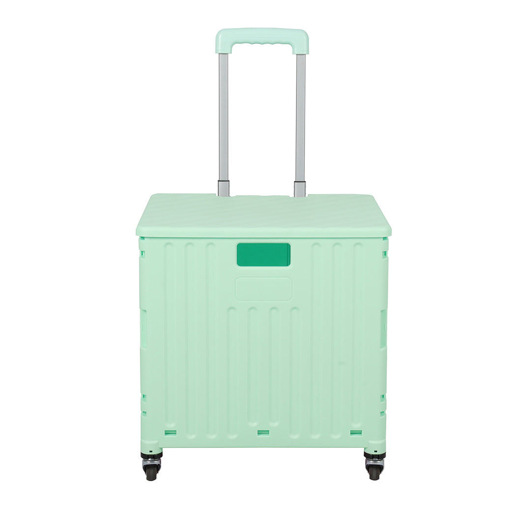 Folding Shopping Trolley Cart Portable Green-1954802609806249985