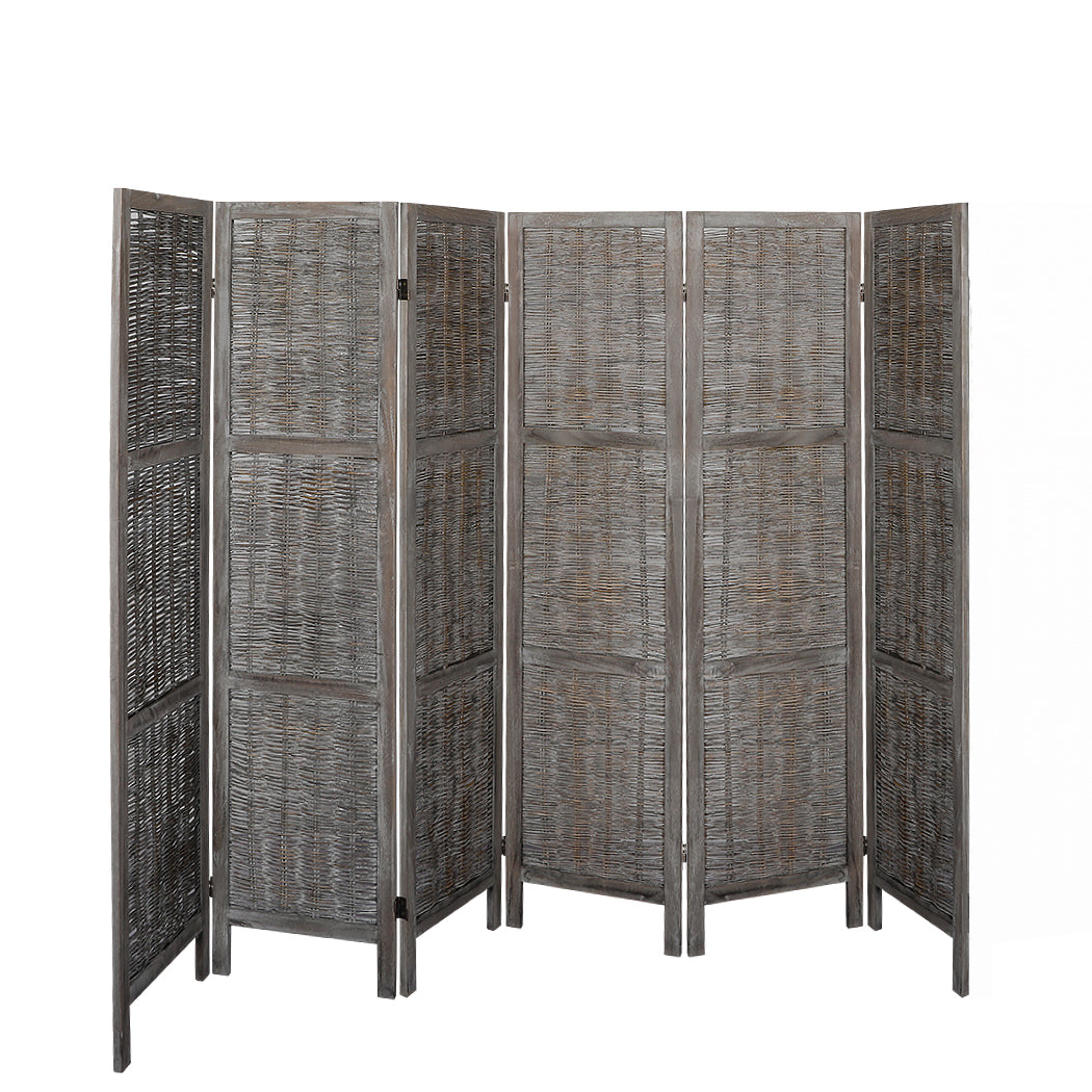 Levede 6 Panels Partition Room Divider Grey-1910112322001702913