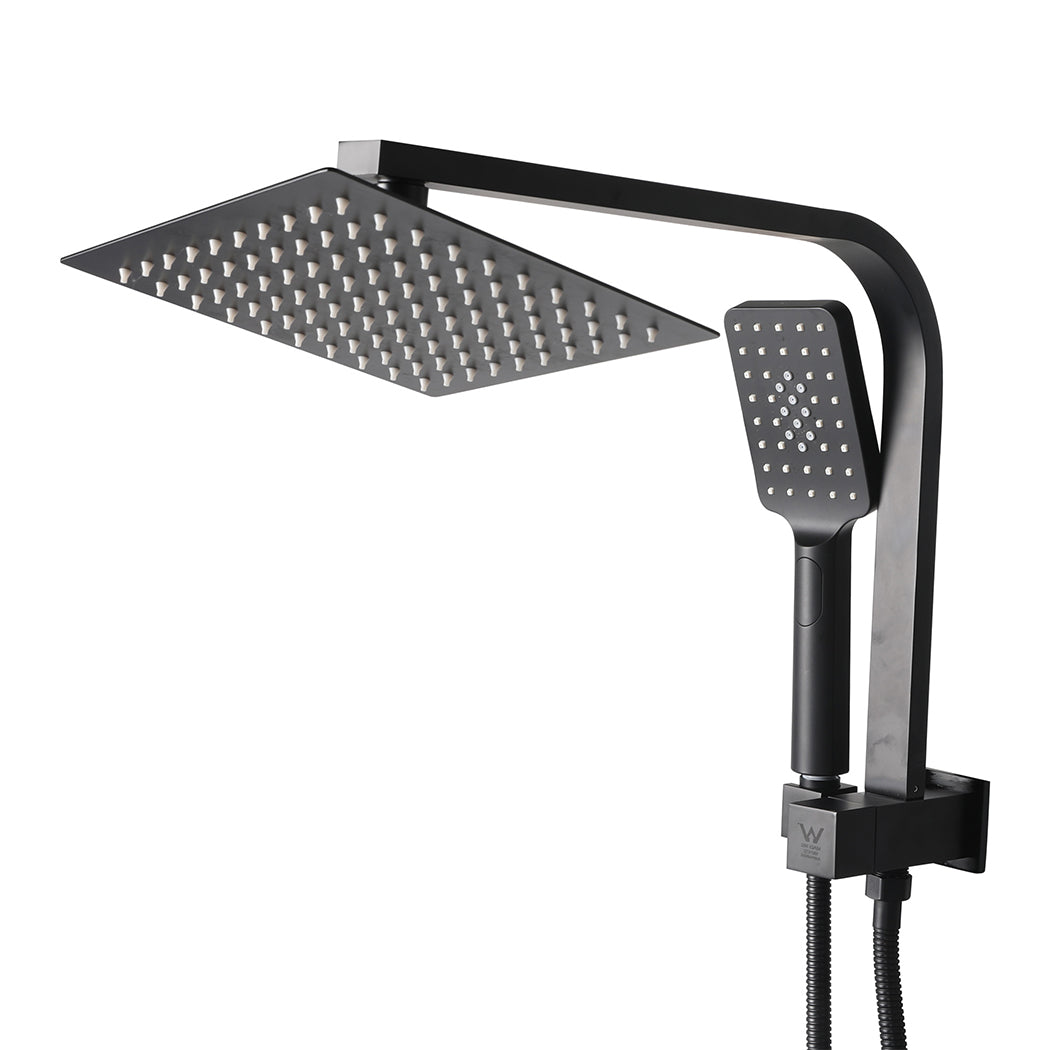 High Pressure Shower Head Set Rain Square Black-1910113120211308545