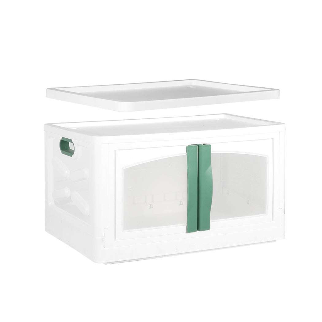 Foldable Storage Box Stackable Container Green-1910112538205491201