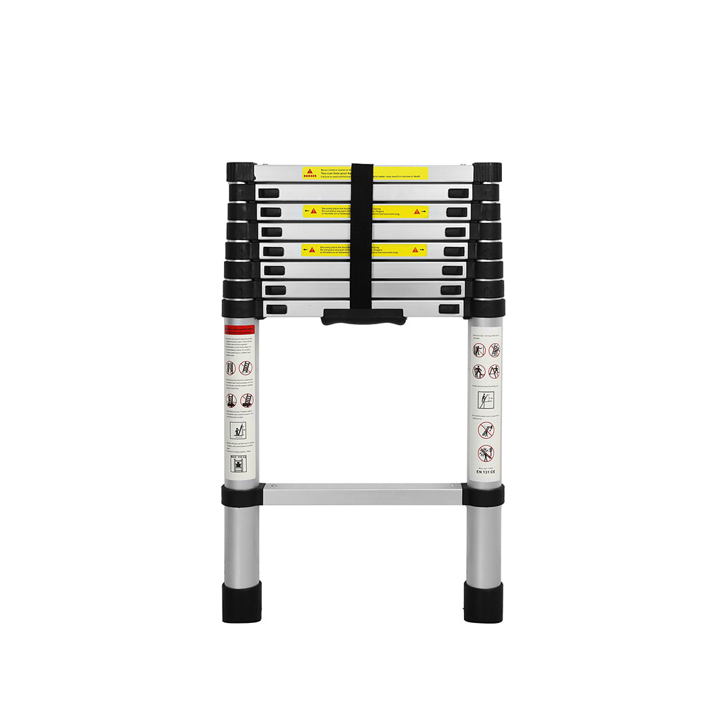 Traderight Multipurpose Ladder Telescopic 2.6M Silver 2.6 Meter-1910113100493885440