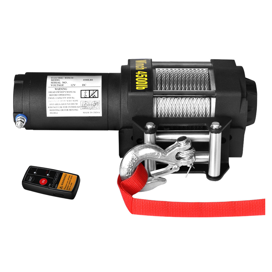 Electric Winch 4500LBS/2041KG 12V Wireless-1954802955660169217