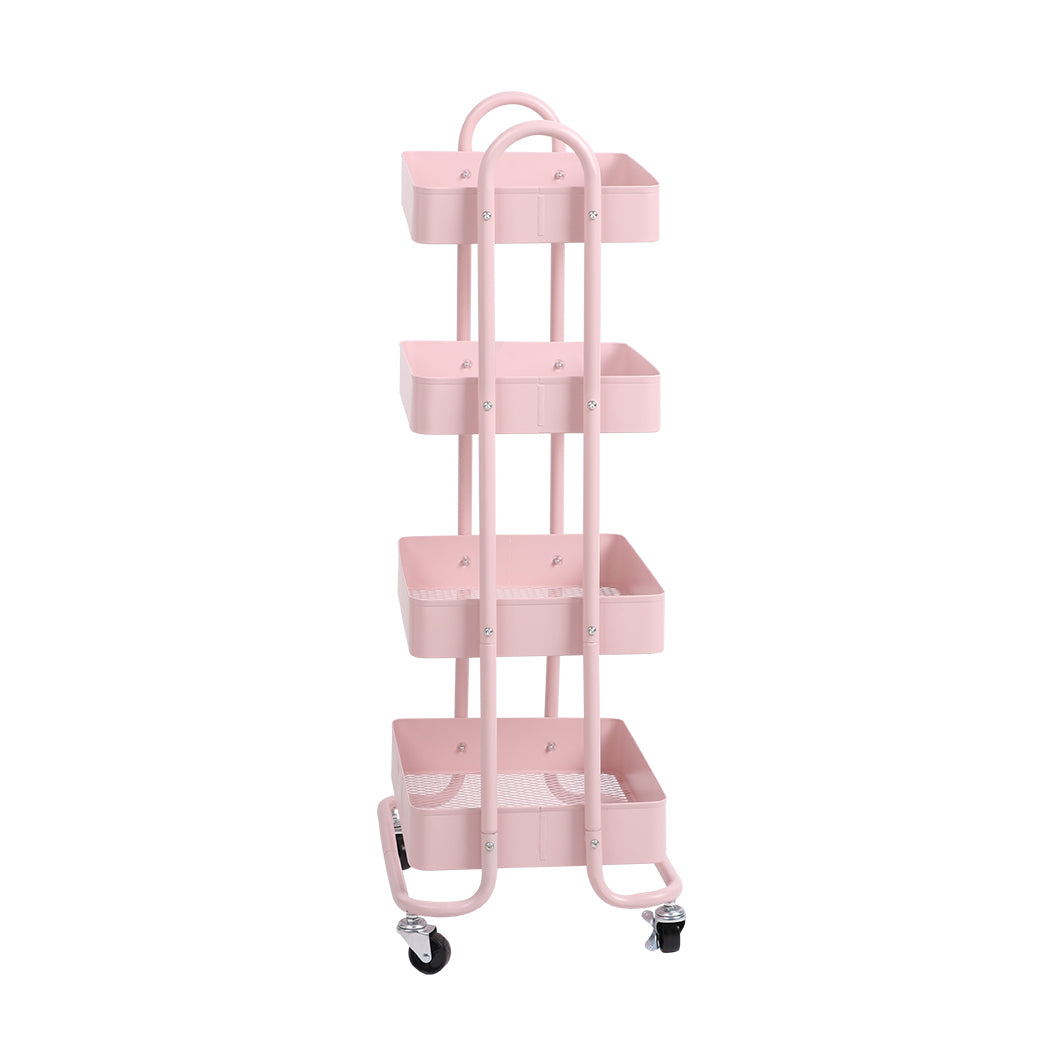 Levede 4 Tiers Kitchen Trolley Cart Pink-1954802729260027905