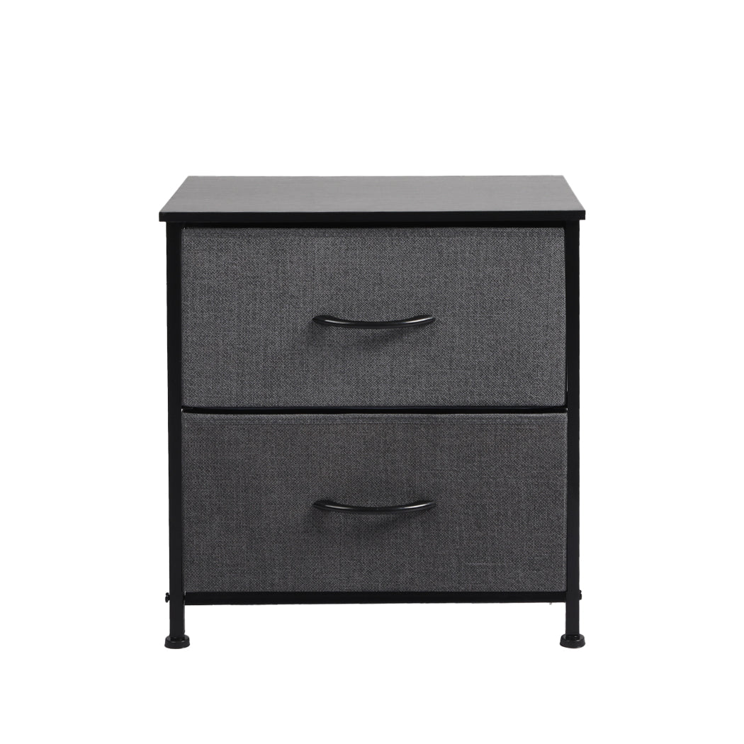 Levede Storage Cabinet Chest of 2 Drawers Dark Grey-1954802984013664257