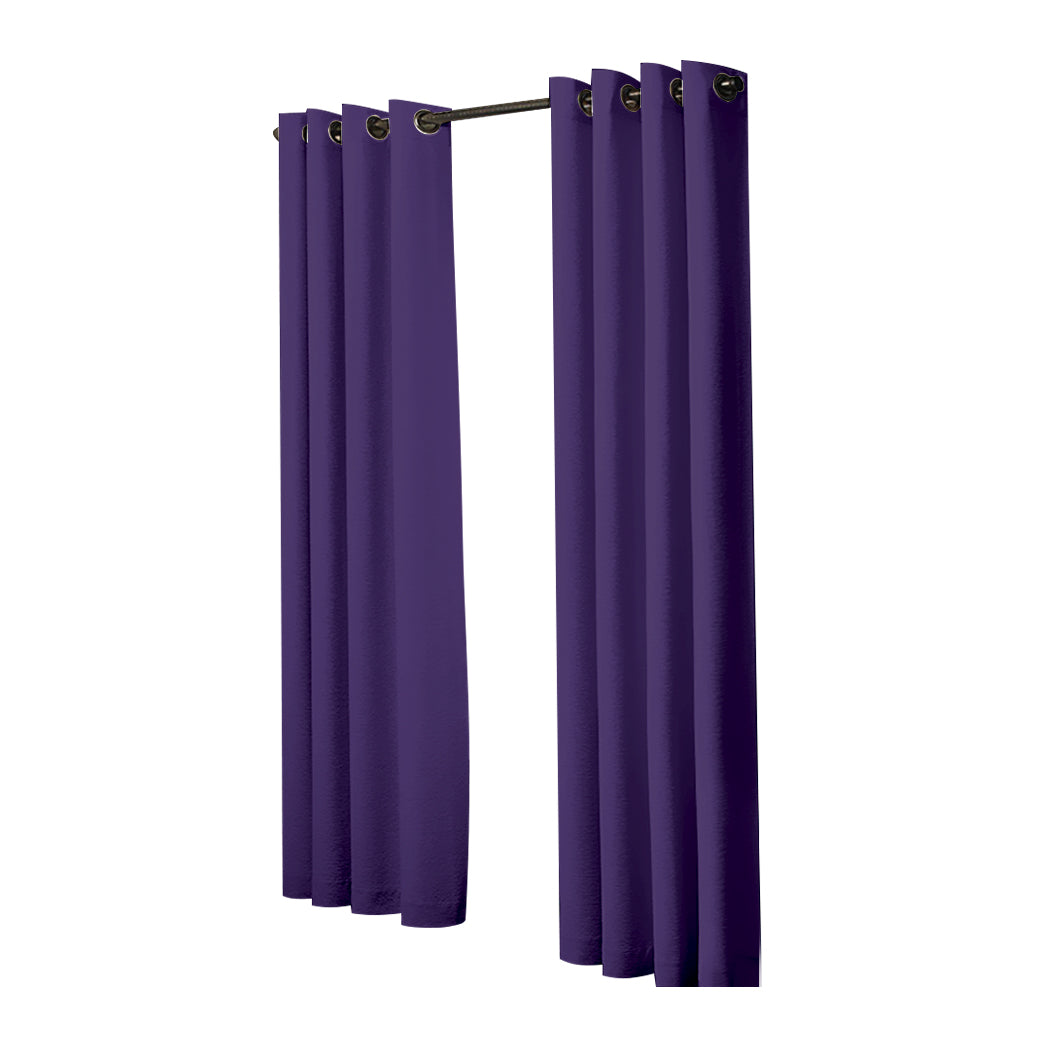 2x Blockout Curtains Panels 3 Layers Purple-1910113268492537857