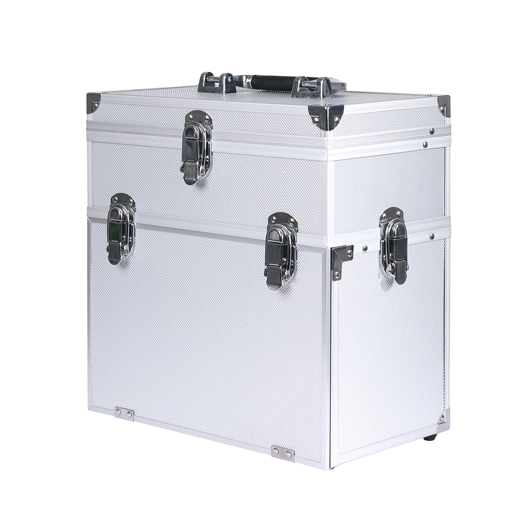 Cosmetic Makeup Case Aluminum Beauty Silver-1910113073637756929