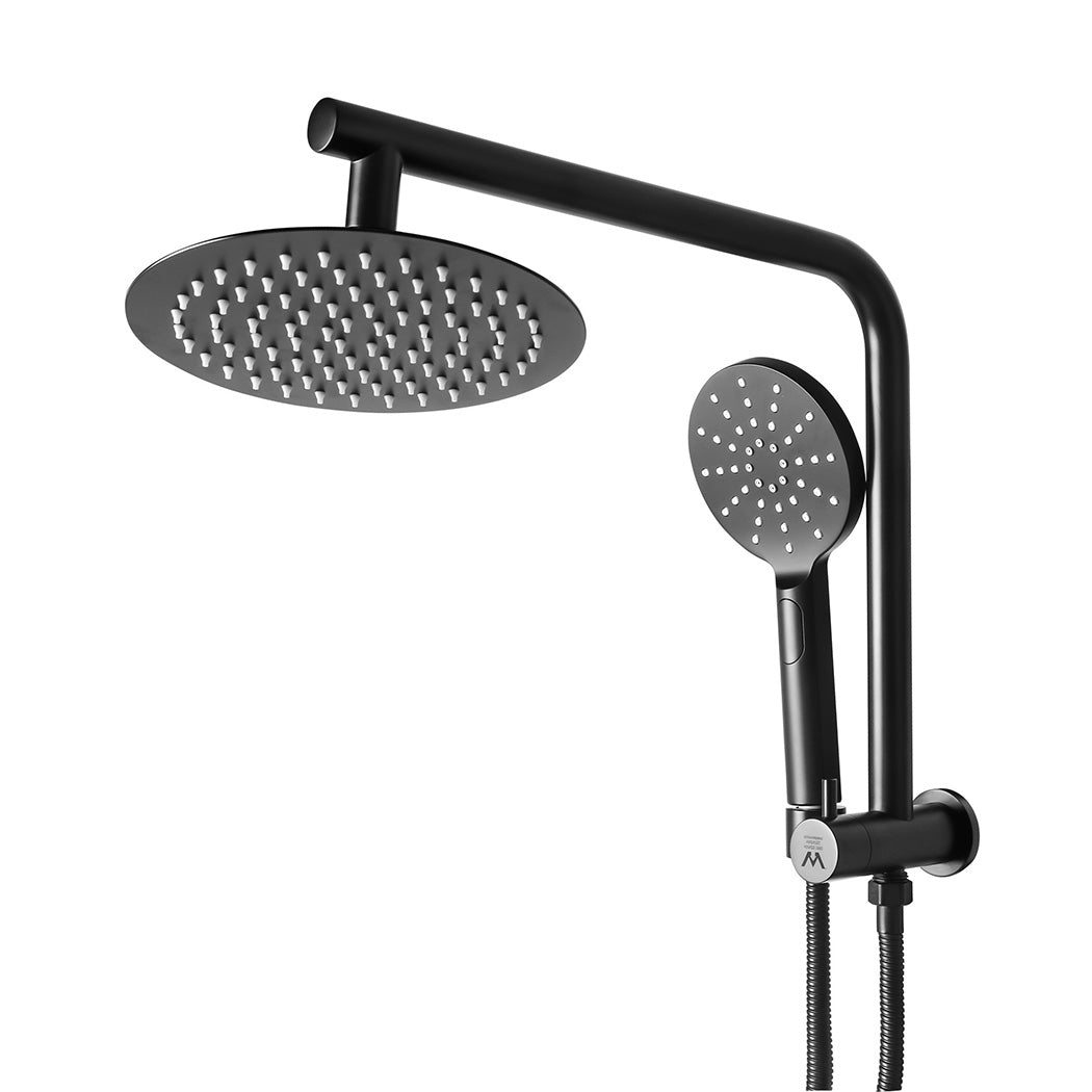 Shower Head High Pressure Set Rain Round Black-1954802952967426049