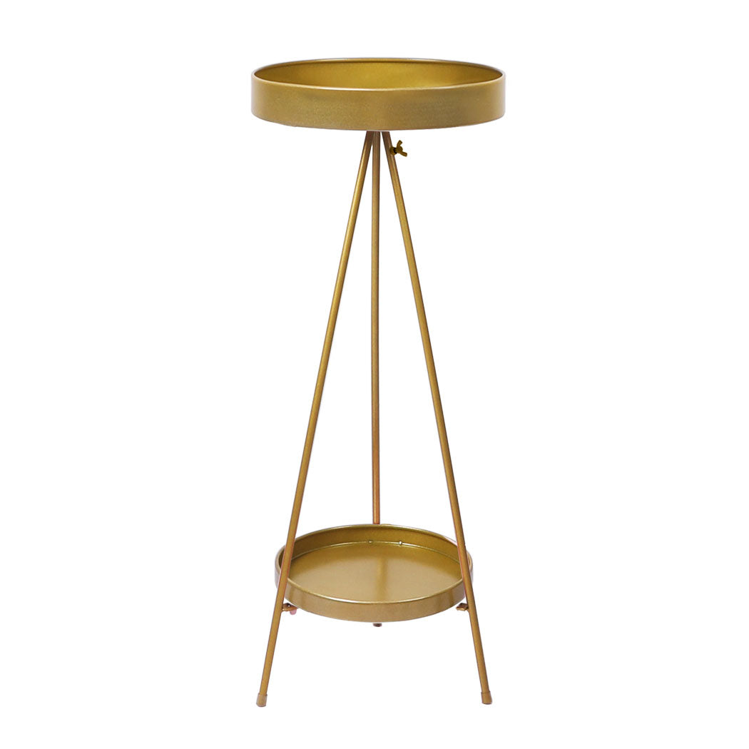 Levede Plant Stand 2 Tiers Outdoor Indoor Gold Large-1910112302569492481
